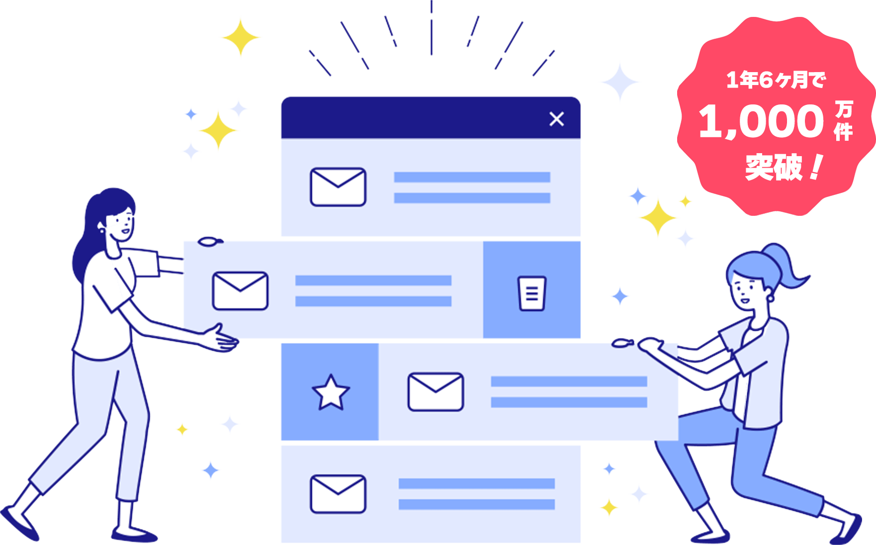 1年半で1,000万件のメールクリーニングを突破！