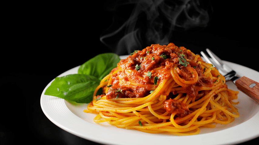 スパゲッティのアニメーション画像
